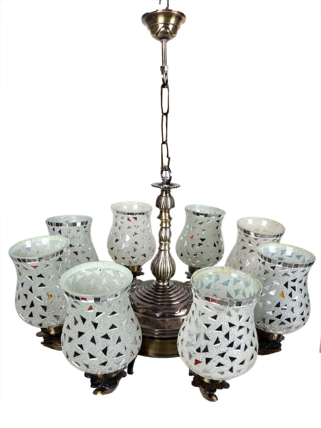 New Era 08 Light Chandelier with Mosaic Glass Shade (ENG50)