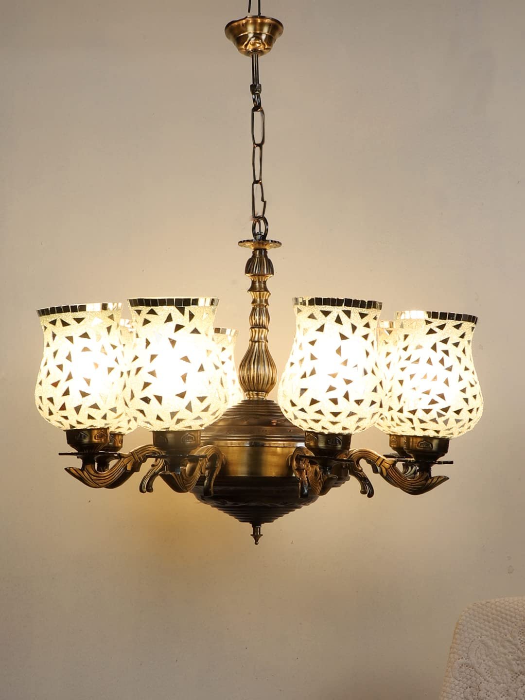 New Era 08 Light Chandelier with Mosaic Glass Shade (ENG50)