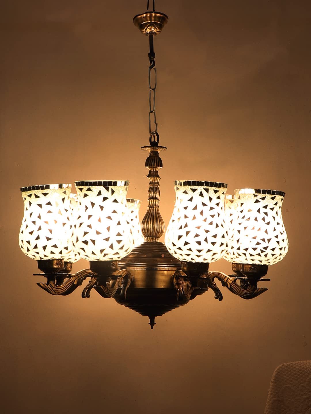 New Era 08 Light Chandelier with Mosaic Glass Shade (ENG50)