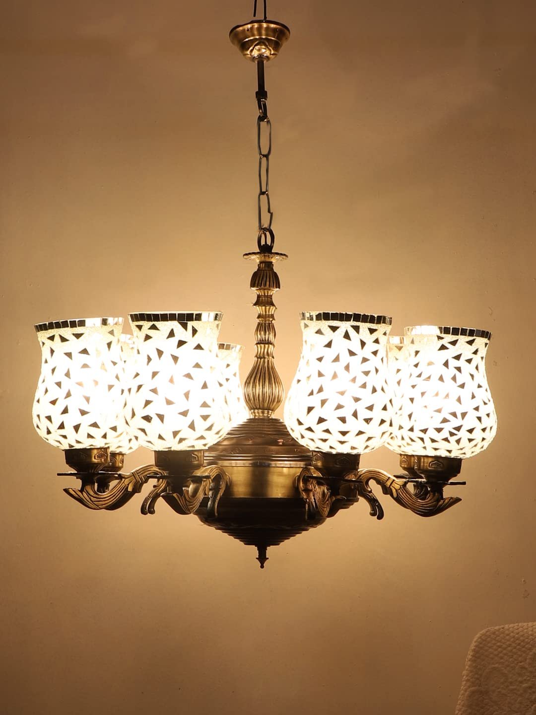 New Era 08 Light Chandelier with Mosaic Glass Shade (ENG50)