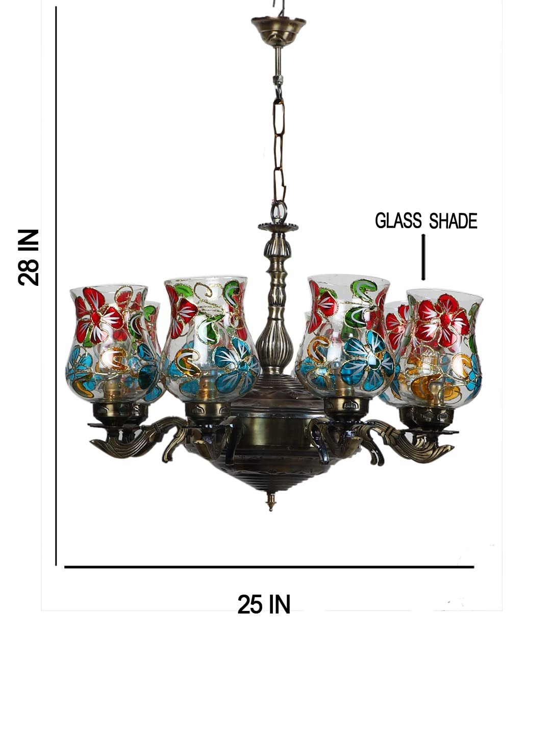 New Era 08 Light Chandelier with Mosaic Glass Shade (ENG51)