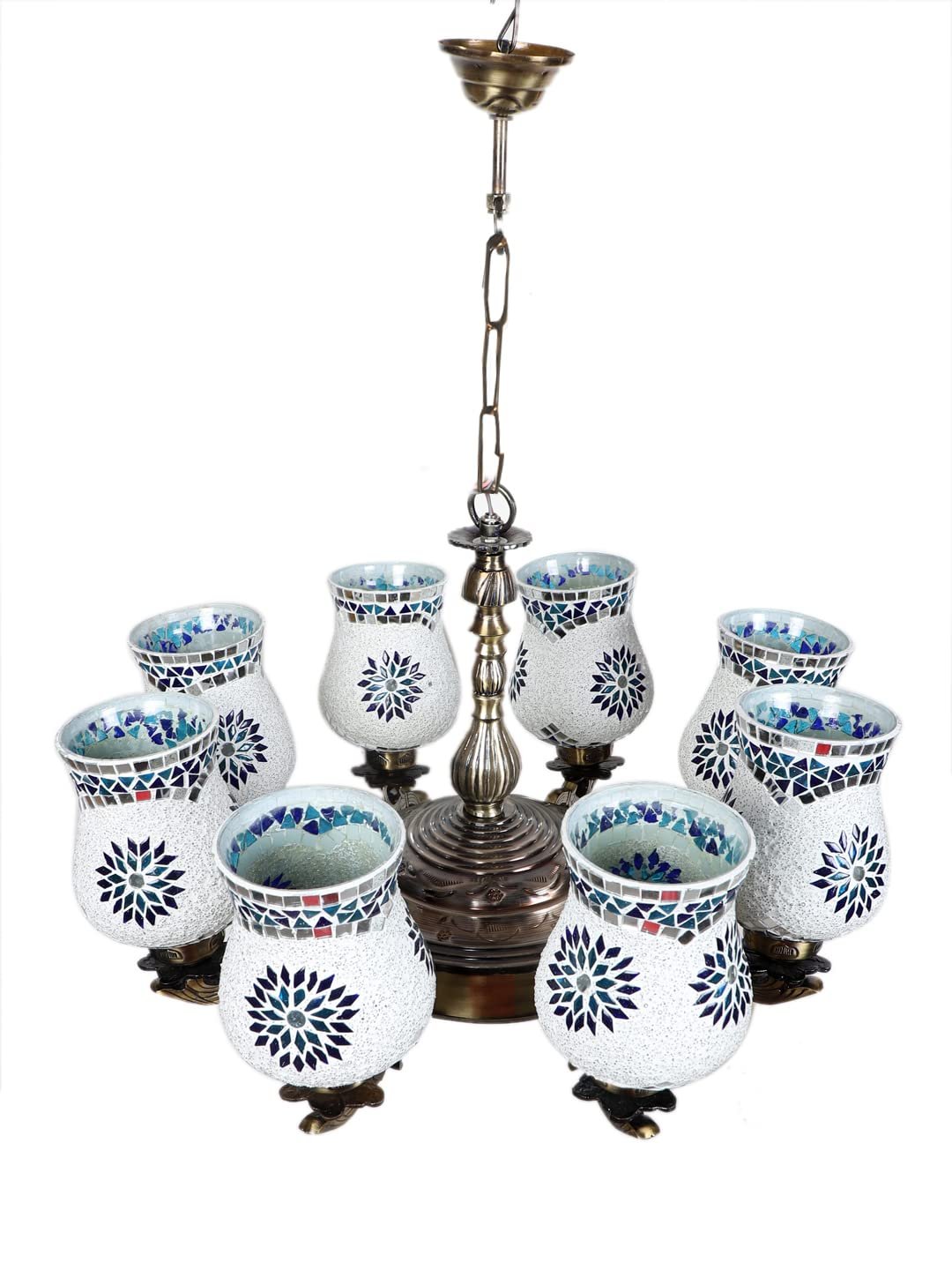 New Era 08 Light Chandelier with Mosaic Glass Shade (ENG52)