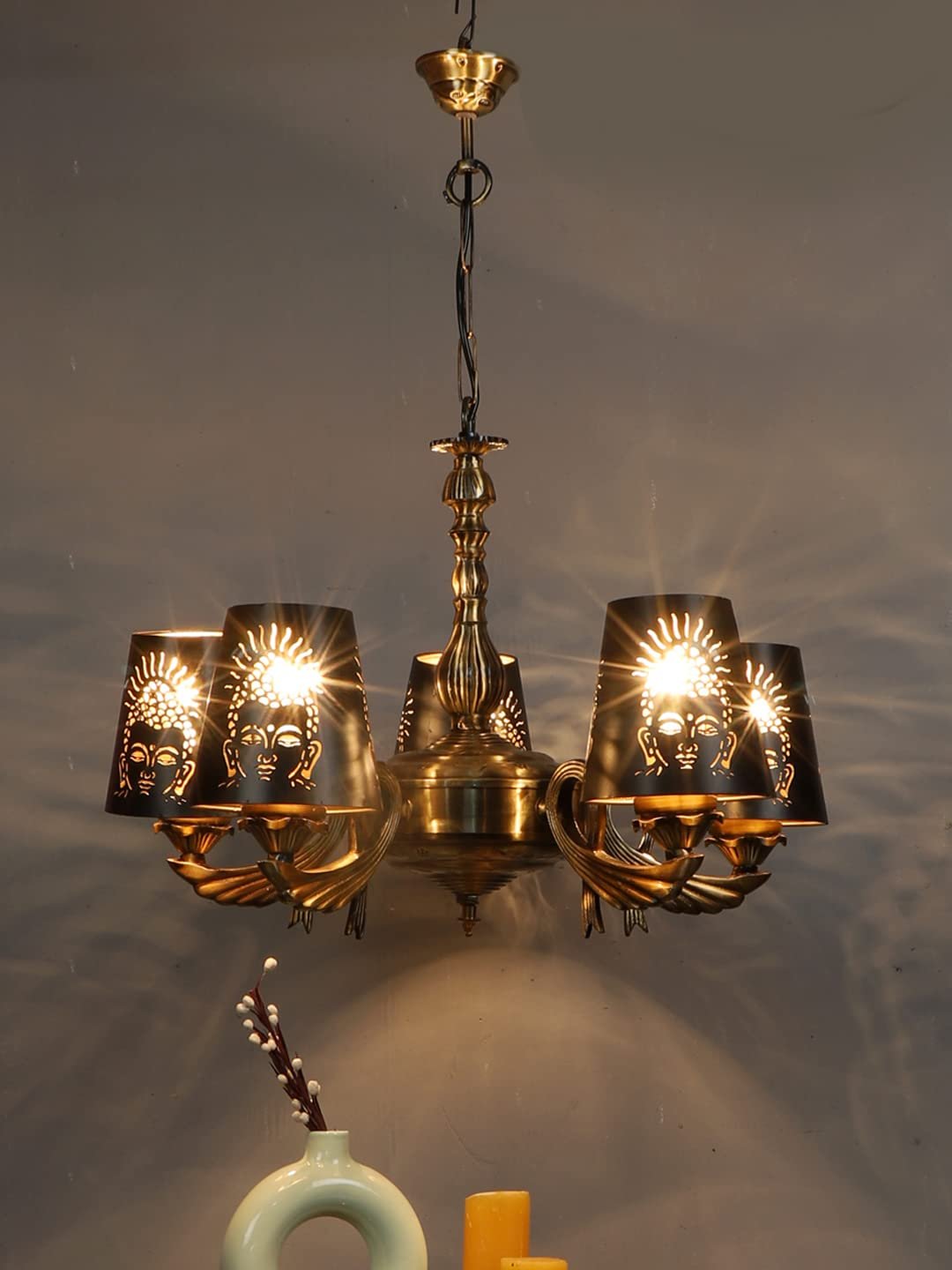 New Era  Light Chandelier with Etching Shades (ENG53)