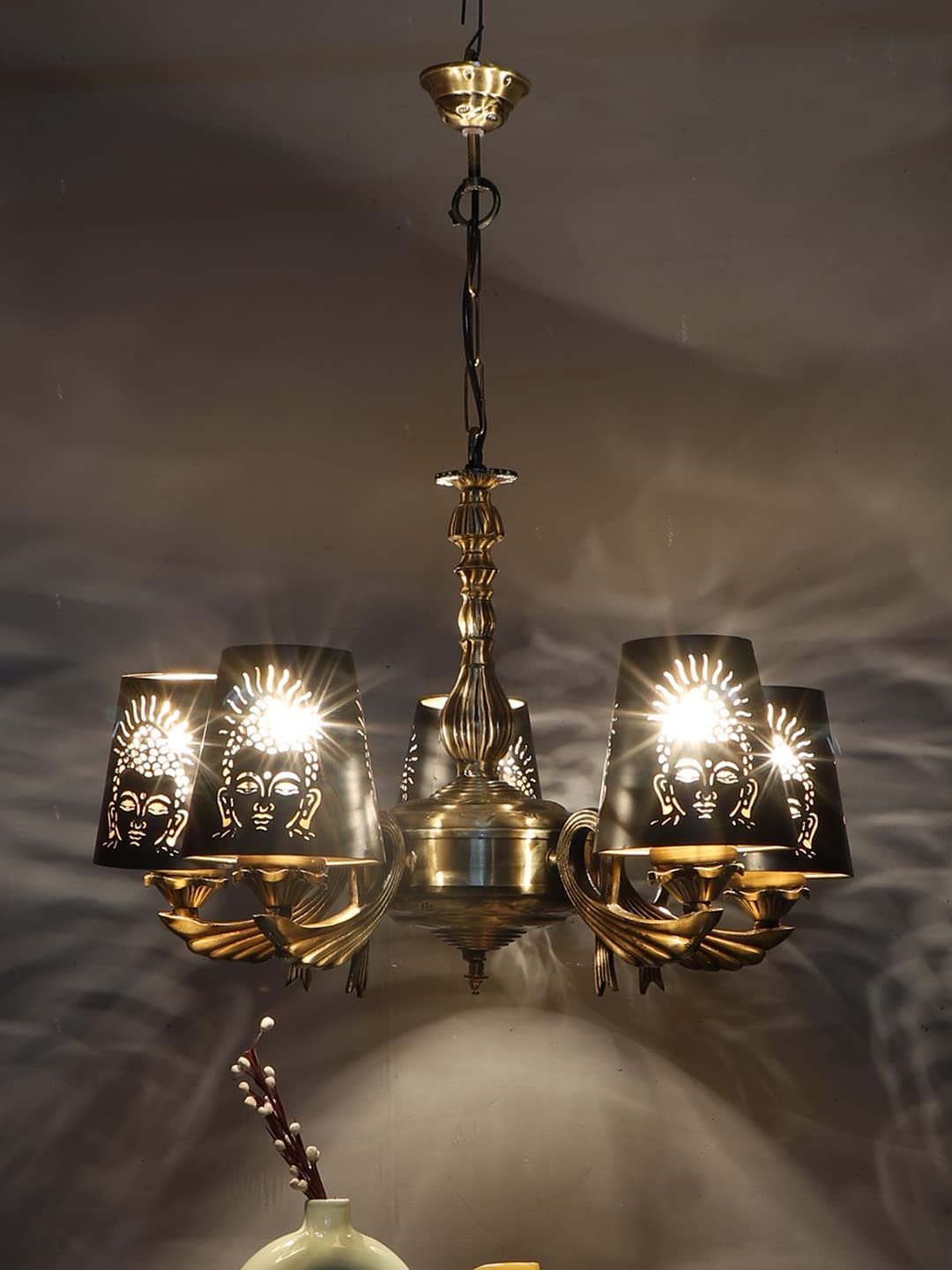 New Era  Light Chandelier with Etching Shades (ENG53)