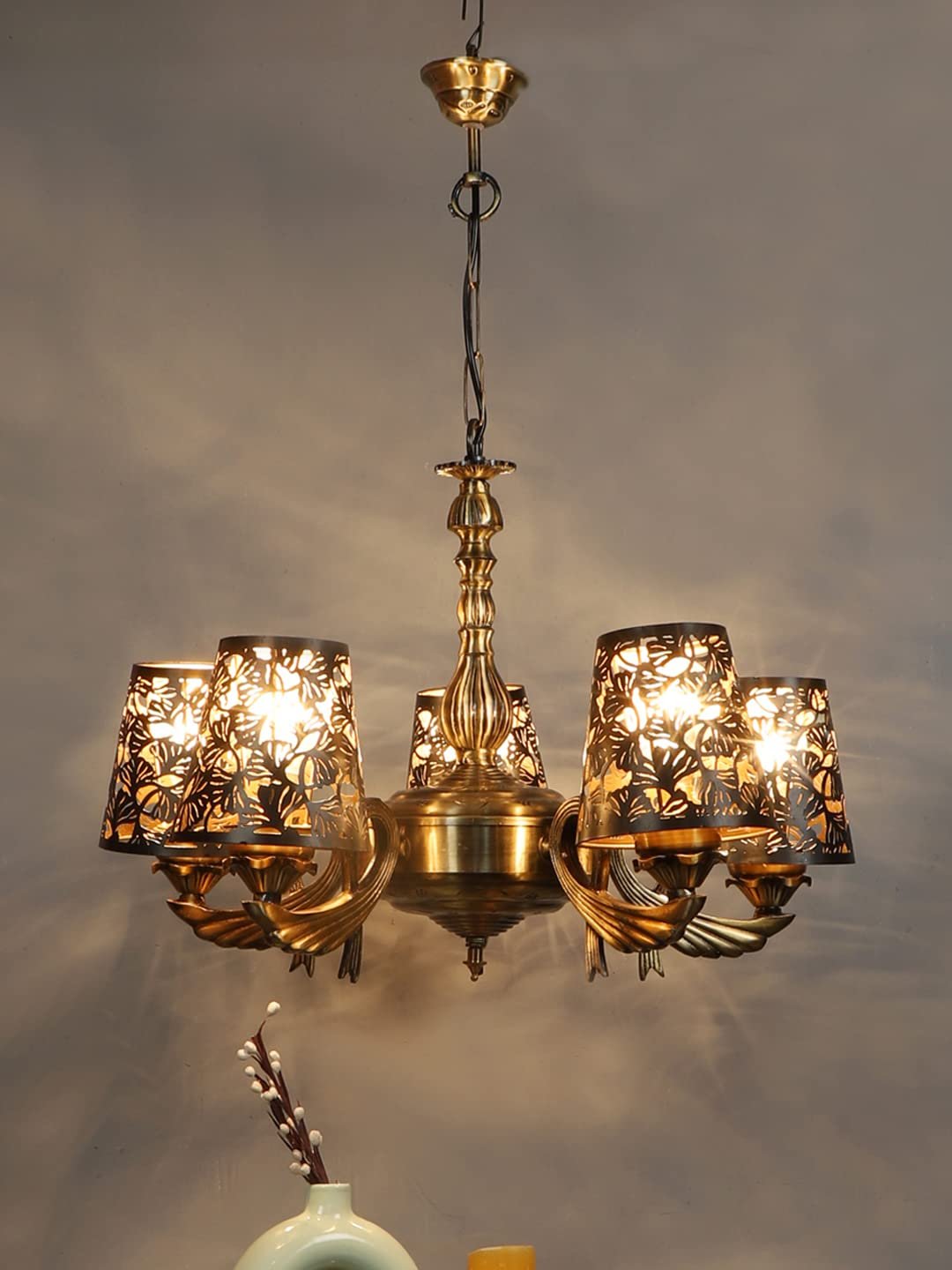 New Era  Light Chandelier with Etching Shades (ENG54)
