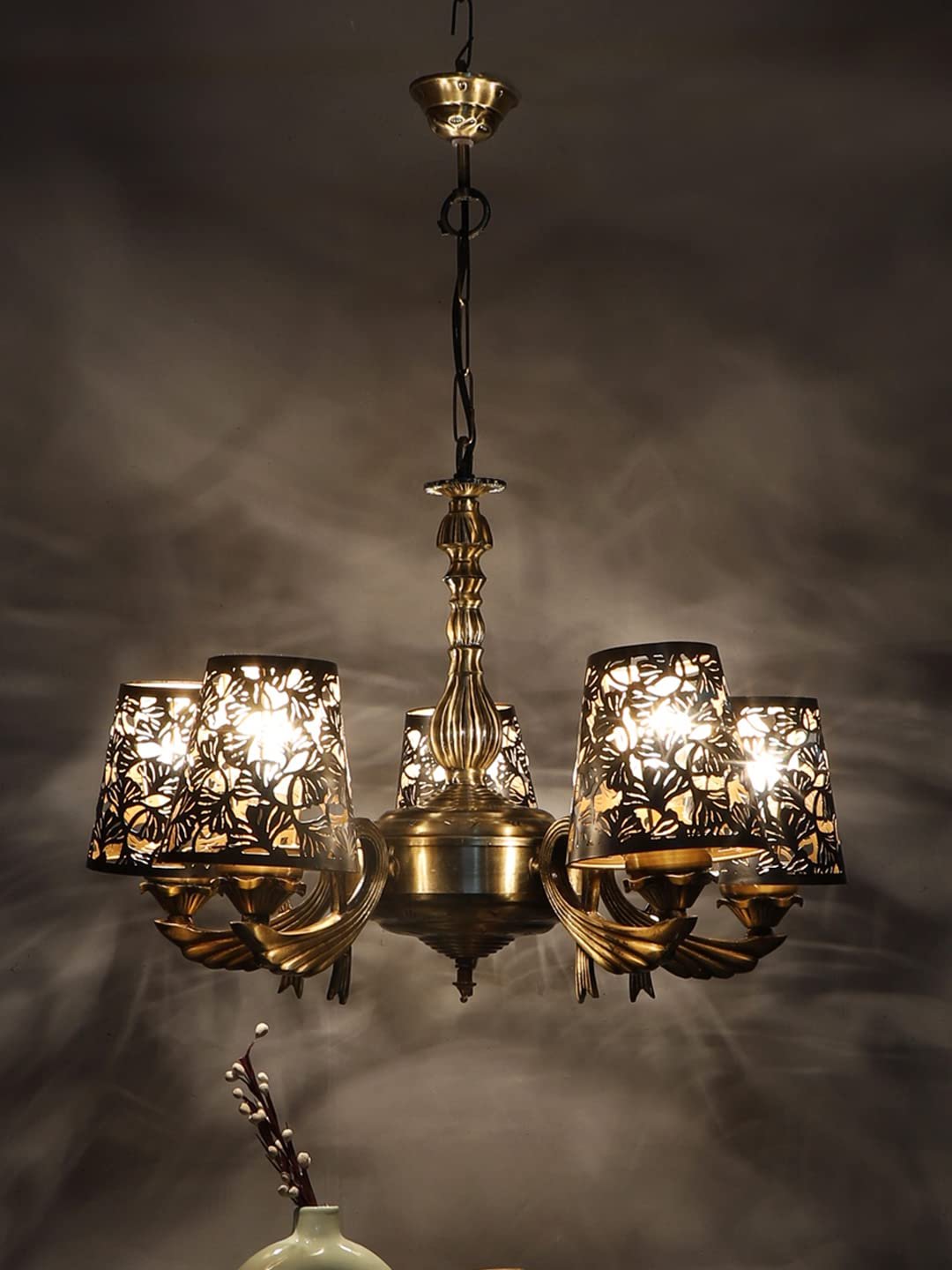 New Era  Light Chandelier with Etching Shades (ENG54)