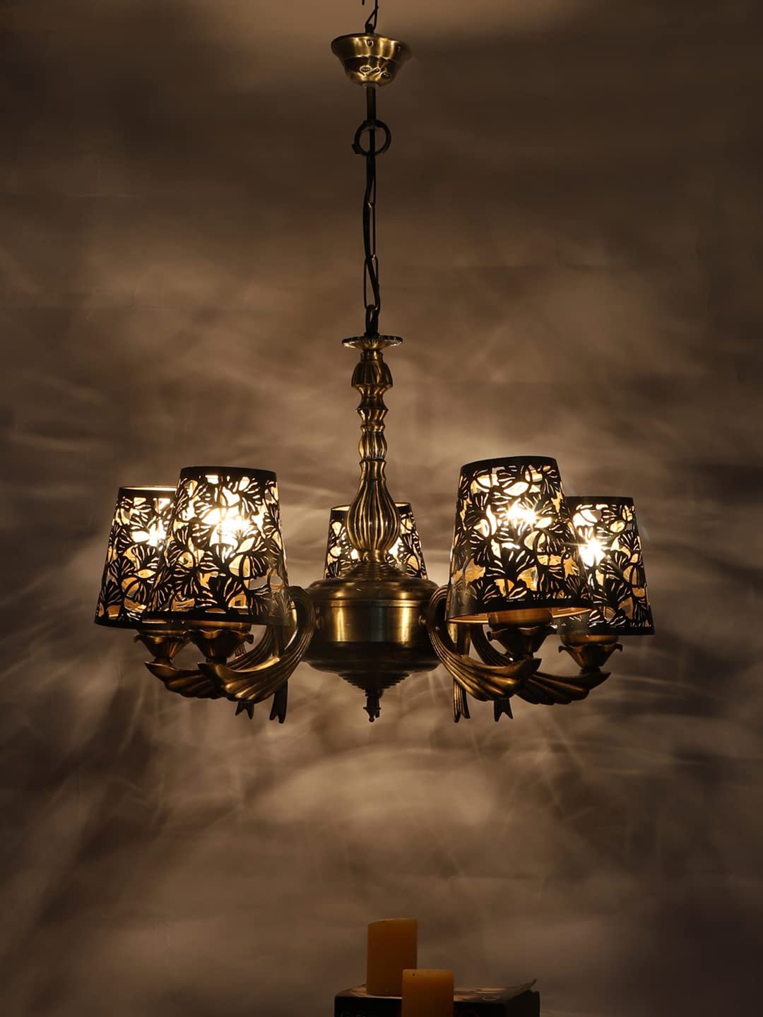 New Era  Light Chandelier with Etching Shades (ENG54)