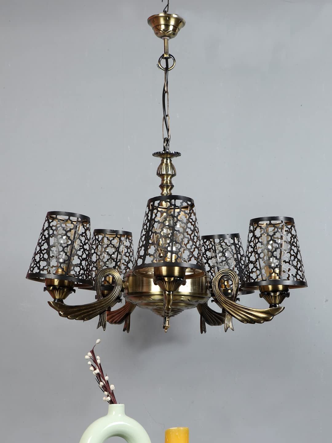 New Era  Light Chandelier with Etching Shades (ENG55)