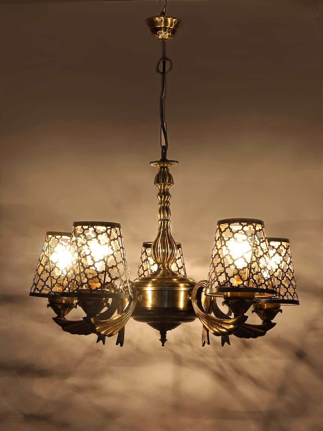 New Era  Light Chandelier with Etching Shades (ENG55)