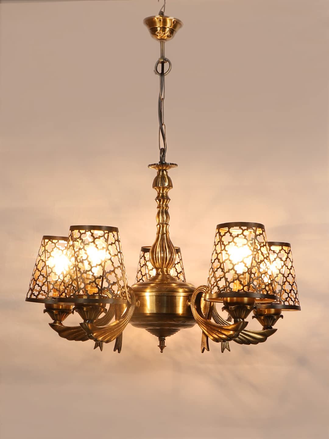 New Era  Light Chandelier with Etching Shades (ENG55)