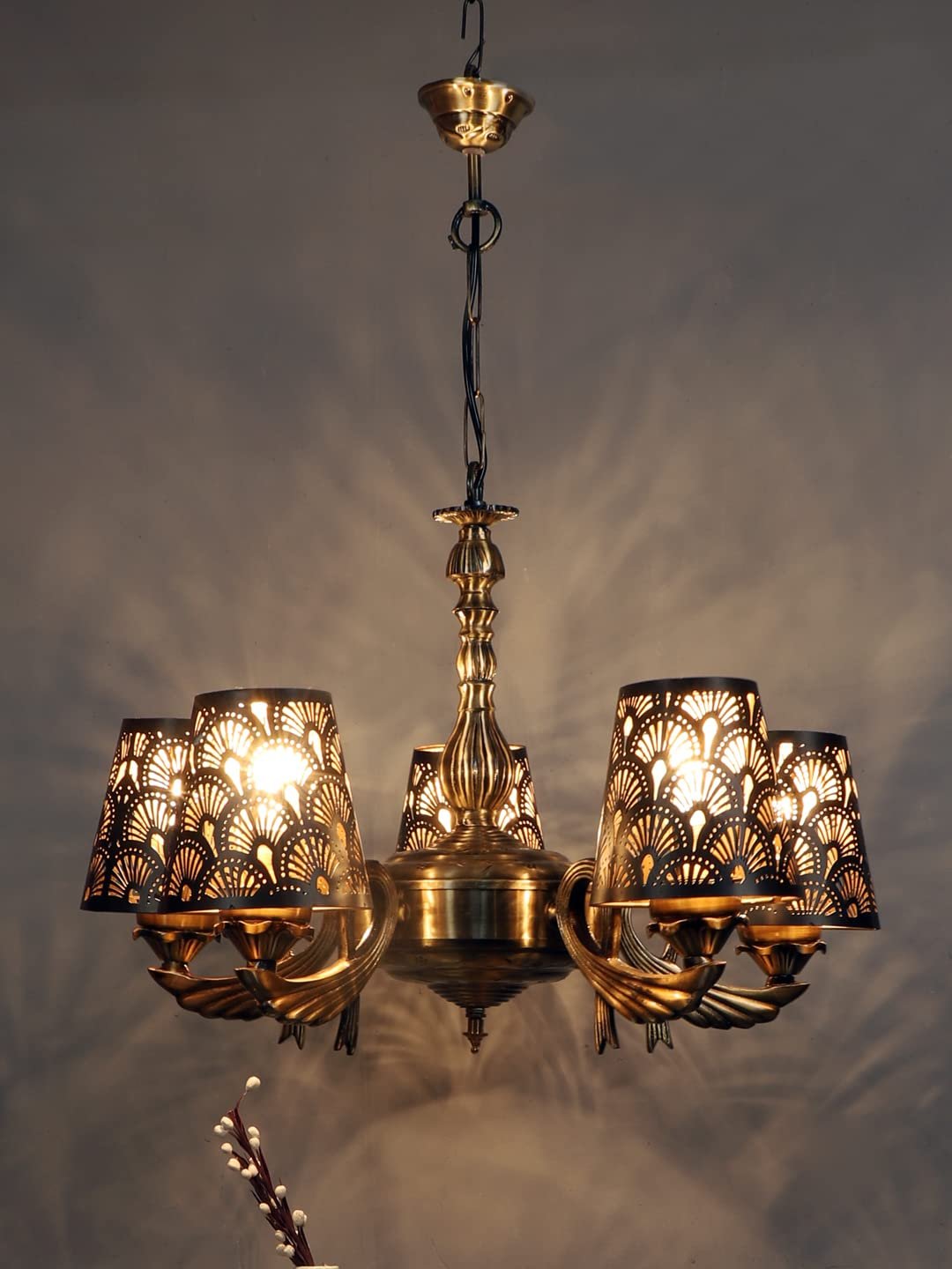 New Era  Light Chandelier with Etching Shades (ENG56)