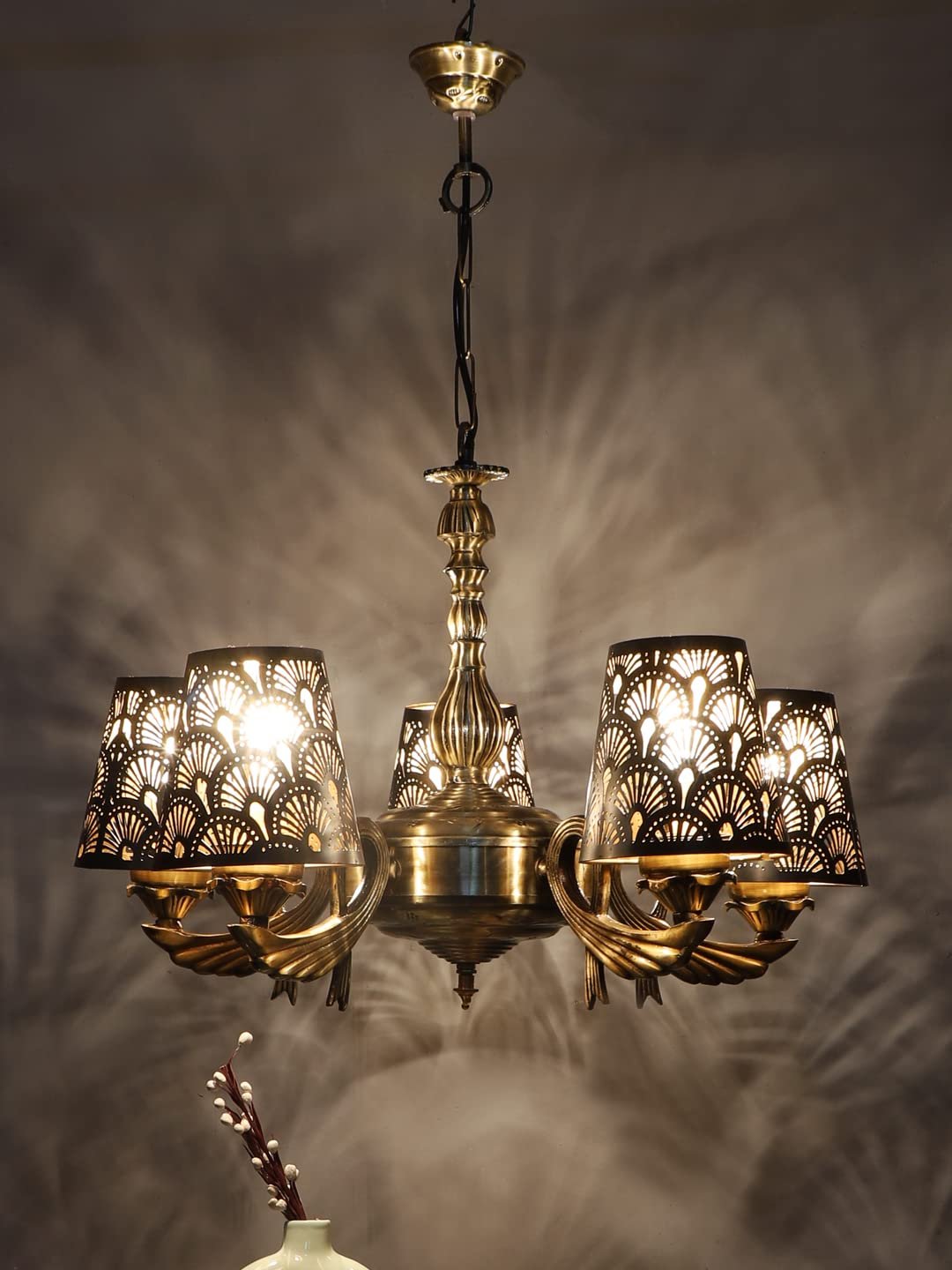 New Era  Light Chandelier with Etching Shades (ENG56)