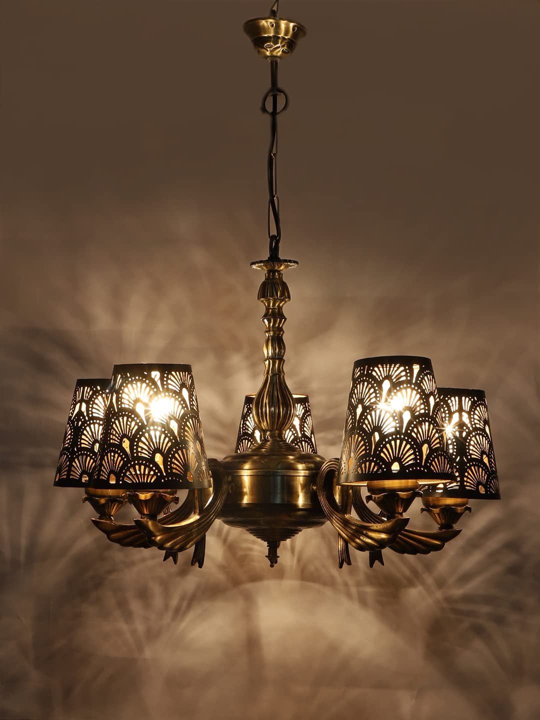 New Era  Light Chandelier with Etching Shades (ENG56)