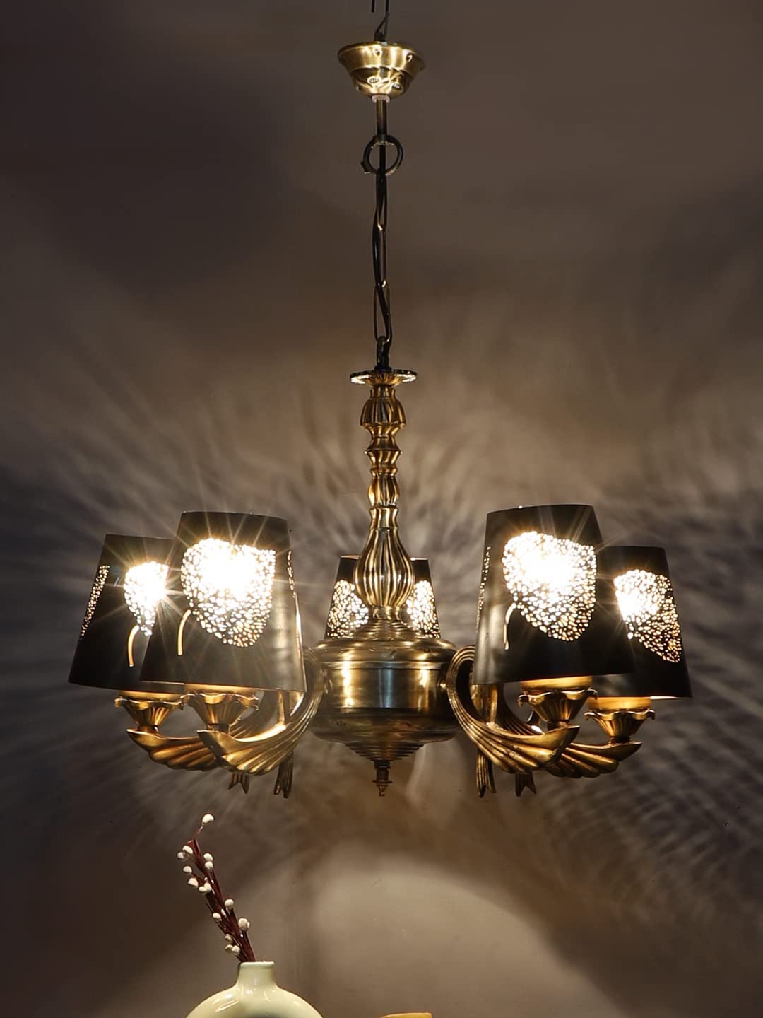 New Era  Light Chandelier with Etching Shades (ENG57)