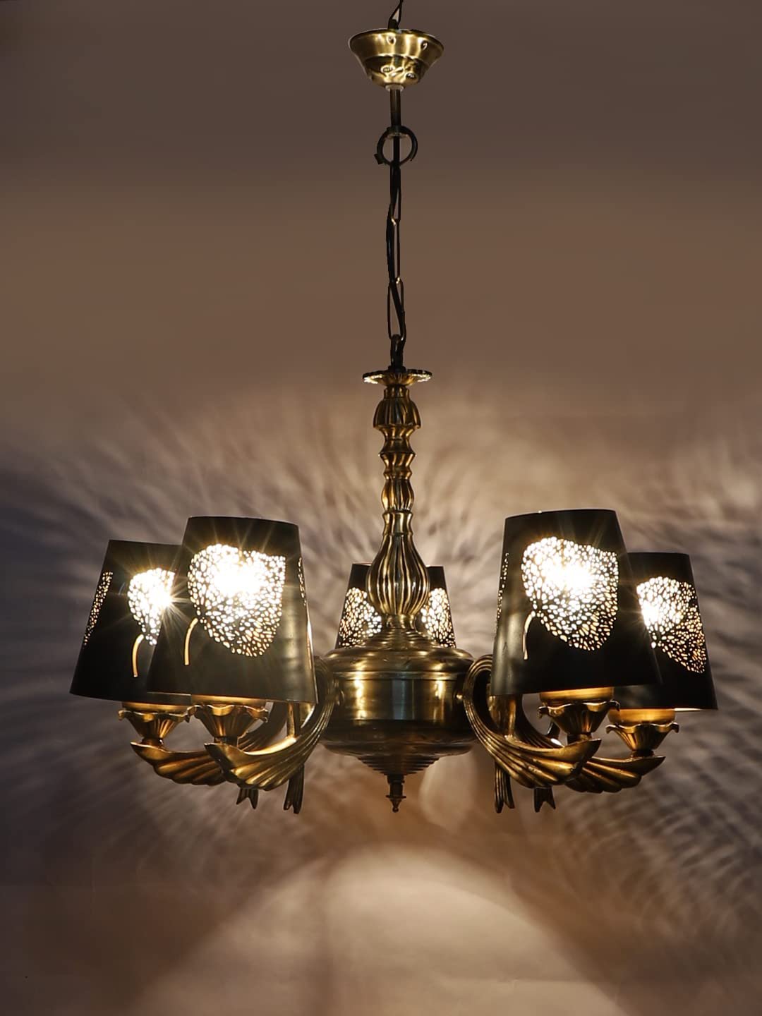 New Era  Light Chandelier with Etching Shades (ENG57)