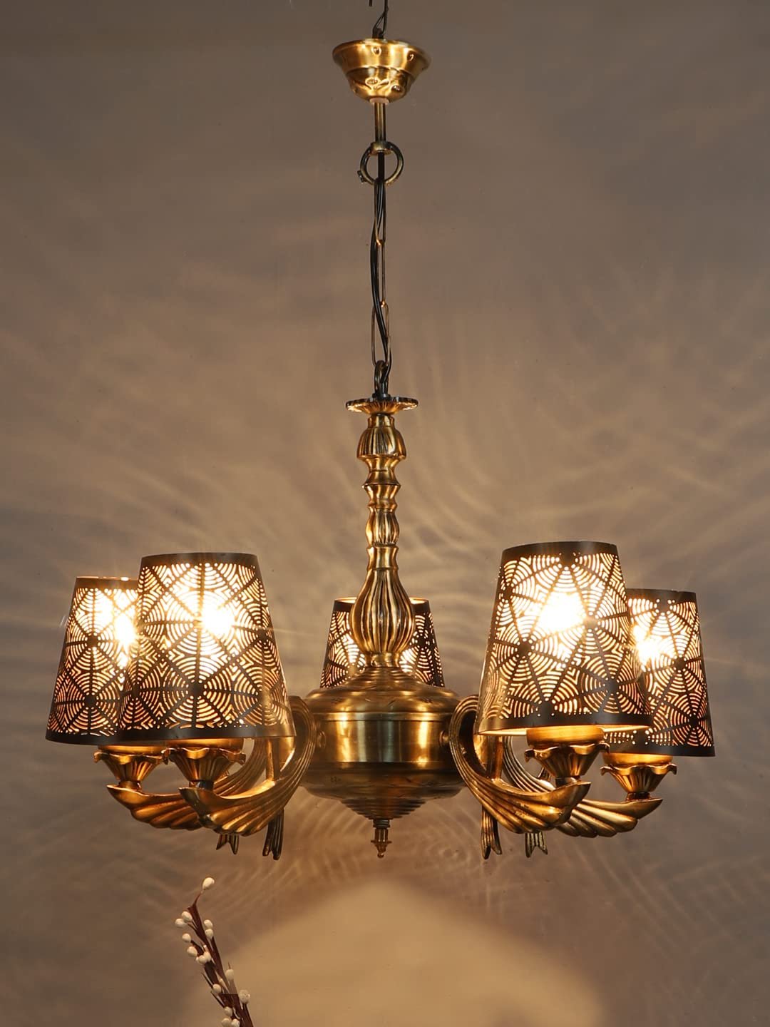 New Era  Light Chandelier with Etching Shades (ENG58)