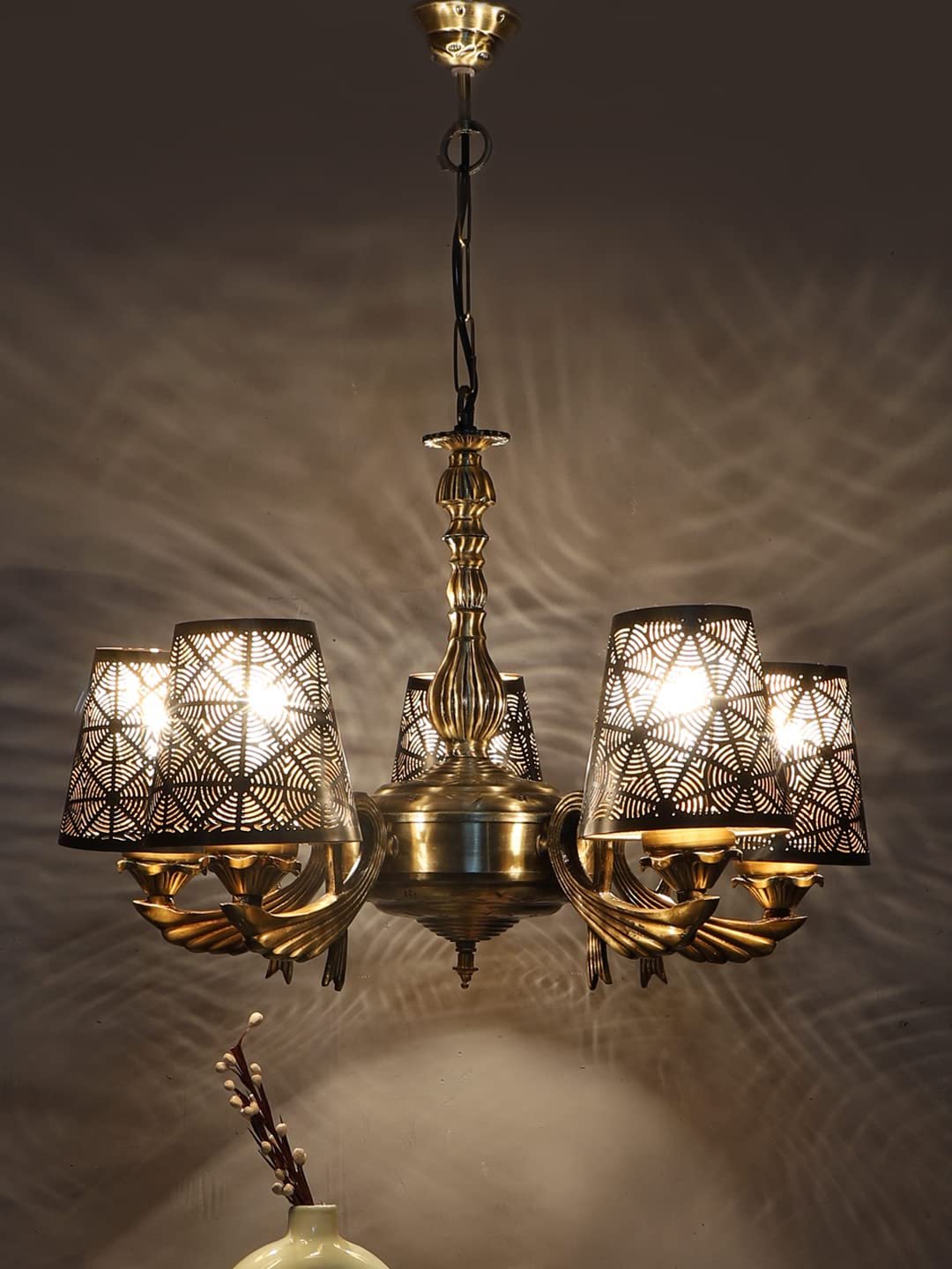 New Era  Light Chandelier with Etching Shades (ENG58)