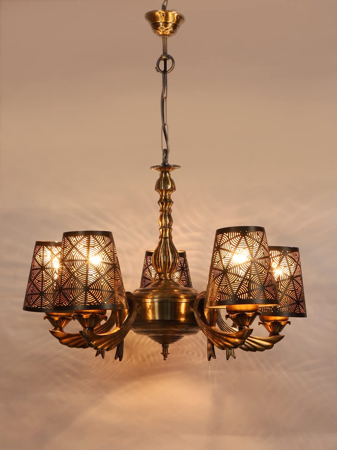 New Era  Light Chandelier with Etching Shades (ENG58)