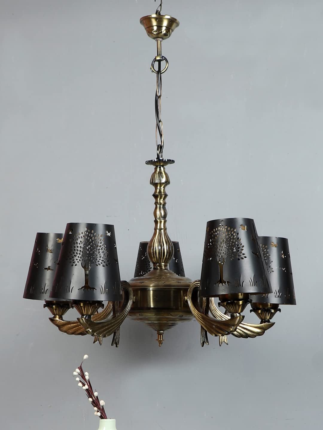New Era  Light Chandelier with Etching Shades (ENG59)