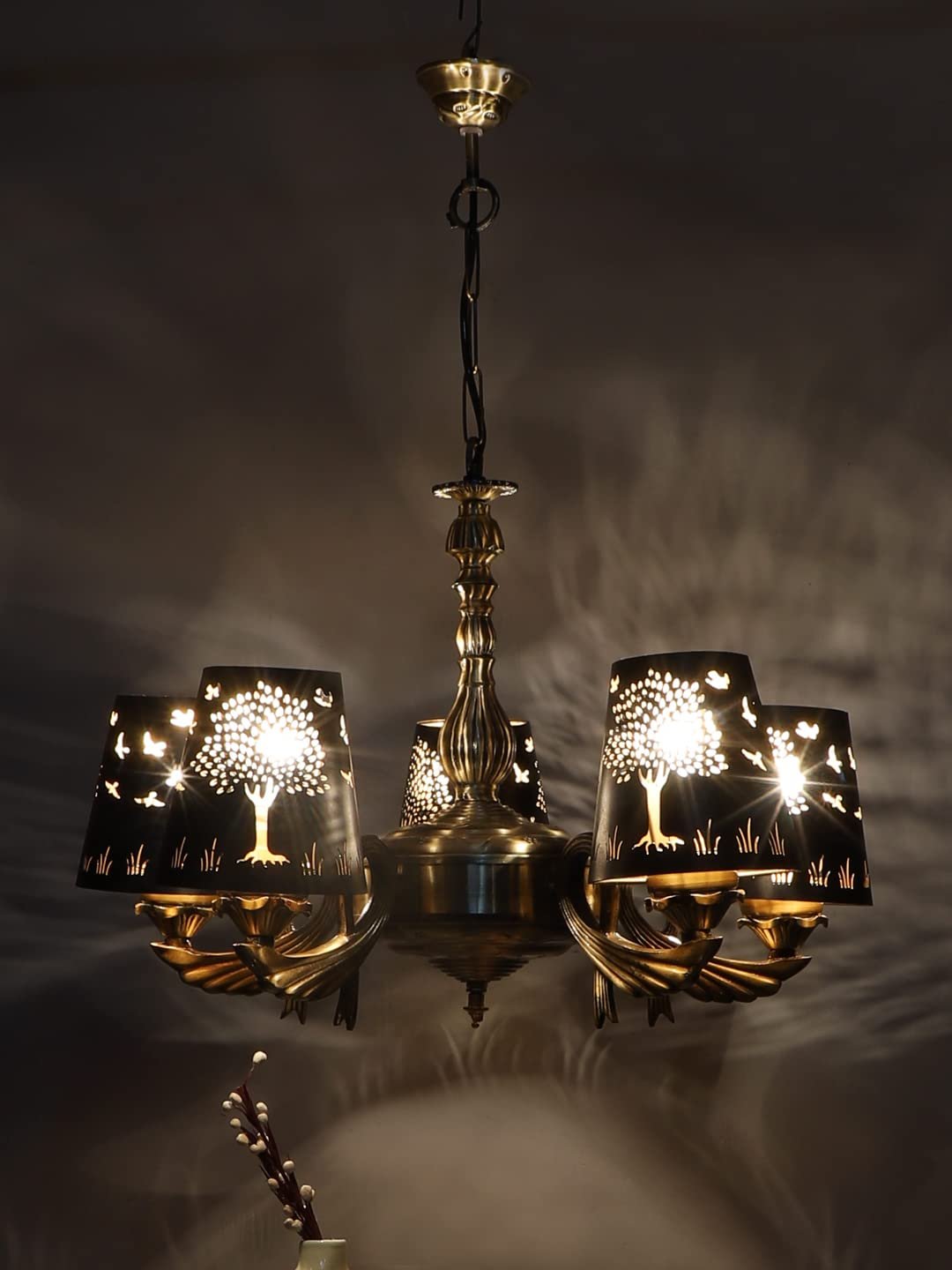 New Era  Light Chandelier with Etching Shades (ENG59)