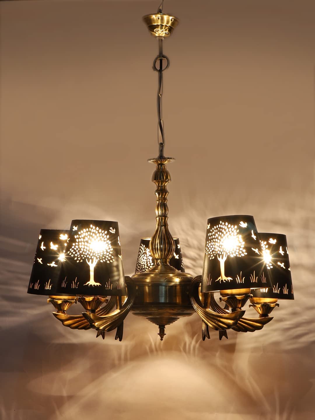 New Era  Light Chandelier with Etching Shades (ENG59)
