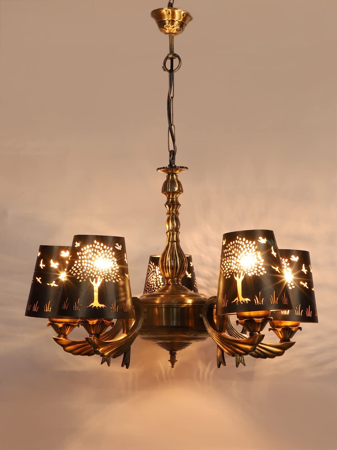 New Era  Light Chandelier with Etching Shades (ENG59)