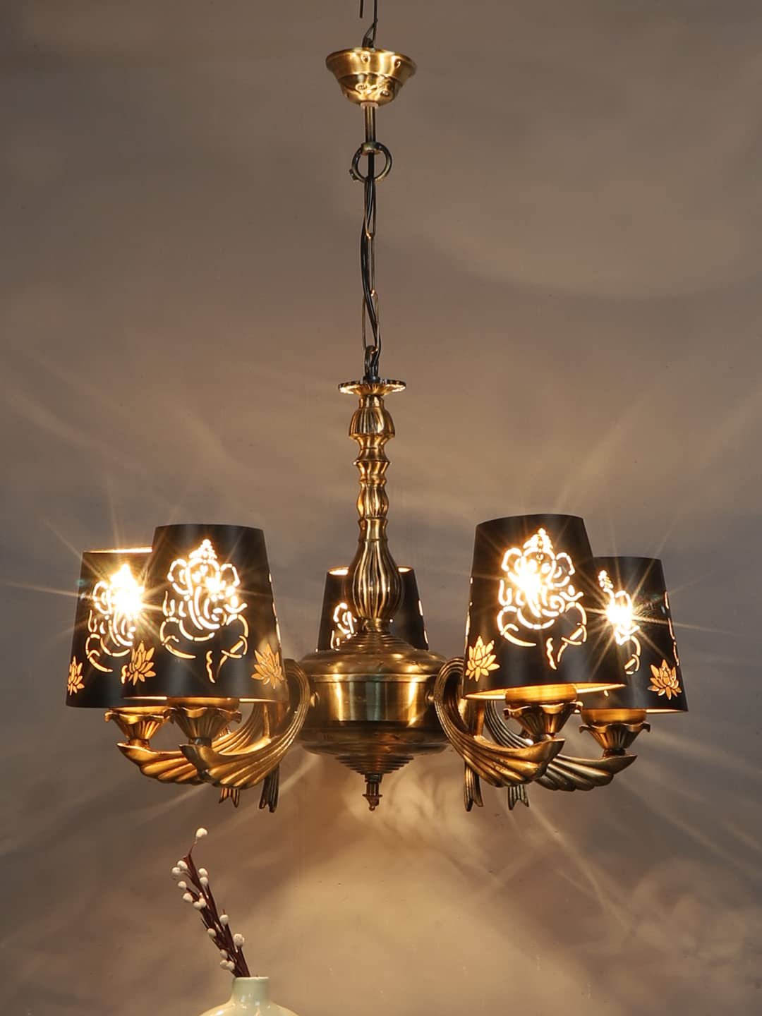 New Era  Light Chandelier with Etching Shades (ENG60)