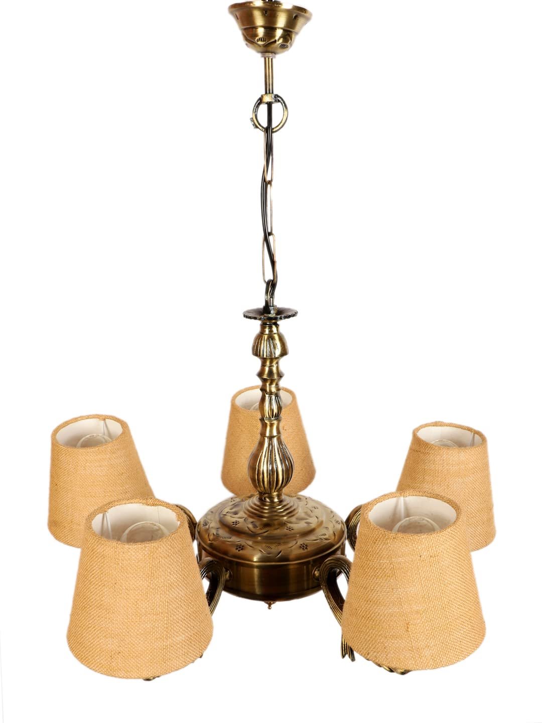 New Era  Light Chandelier with Conical Jute Lamp Shade(ENG61)