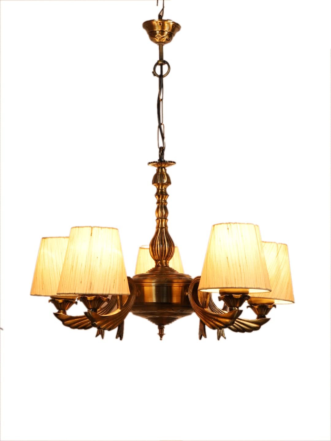 New Era  Light Chandelier with Conical Khadi Lamp Shade(ENG62)