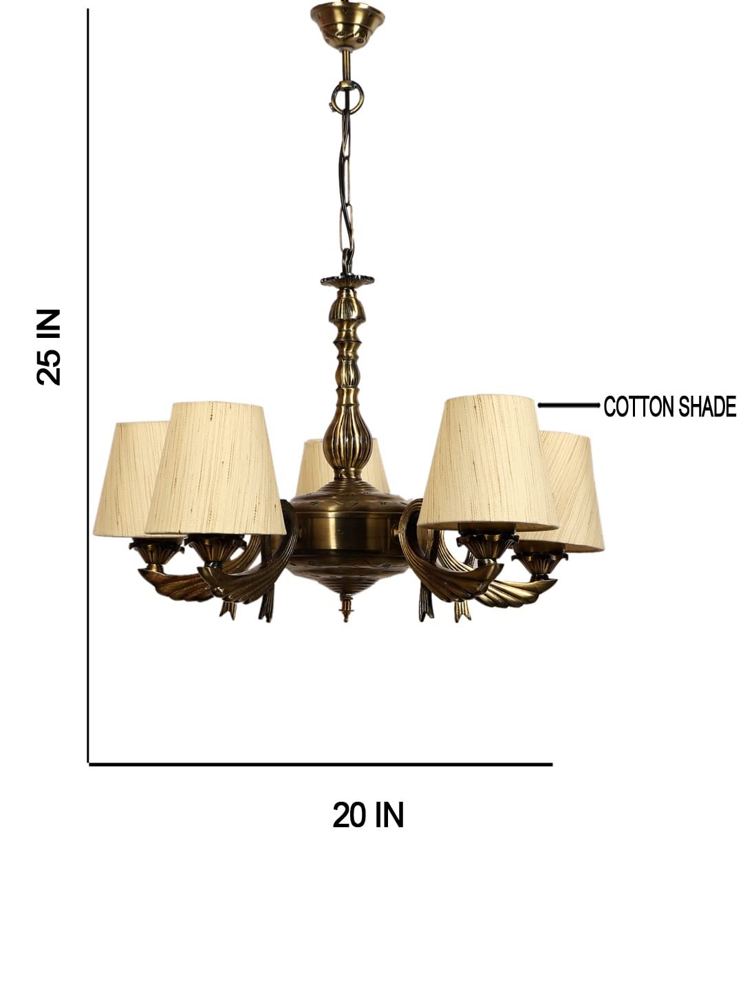 New Era  Light Chandelier with Conical Khadi Lamp Shade(ENG62)