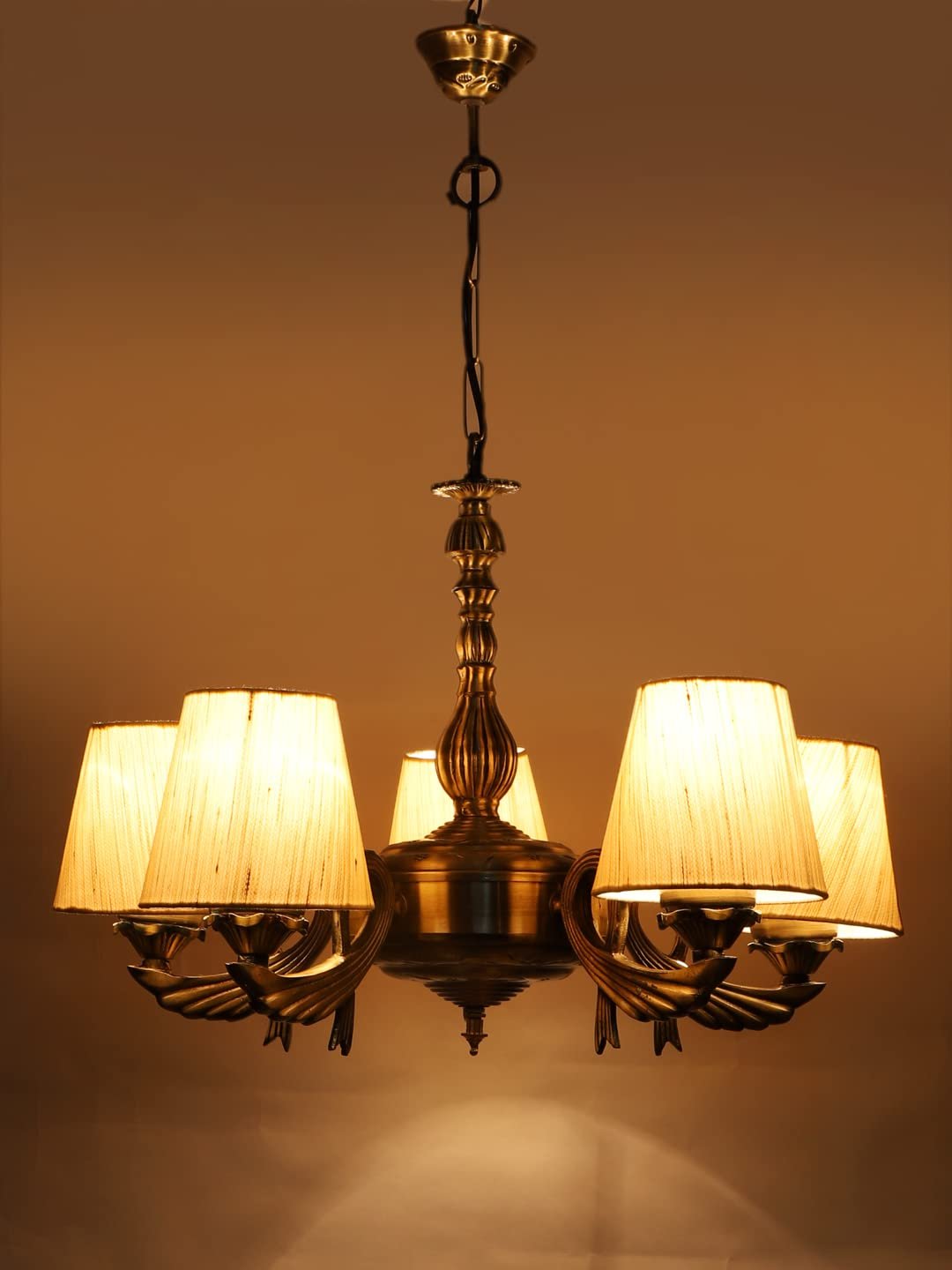 New Era  Light Chandelier with Conical Khadi Lamp Shade(ENG62)
