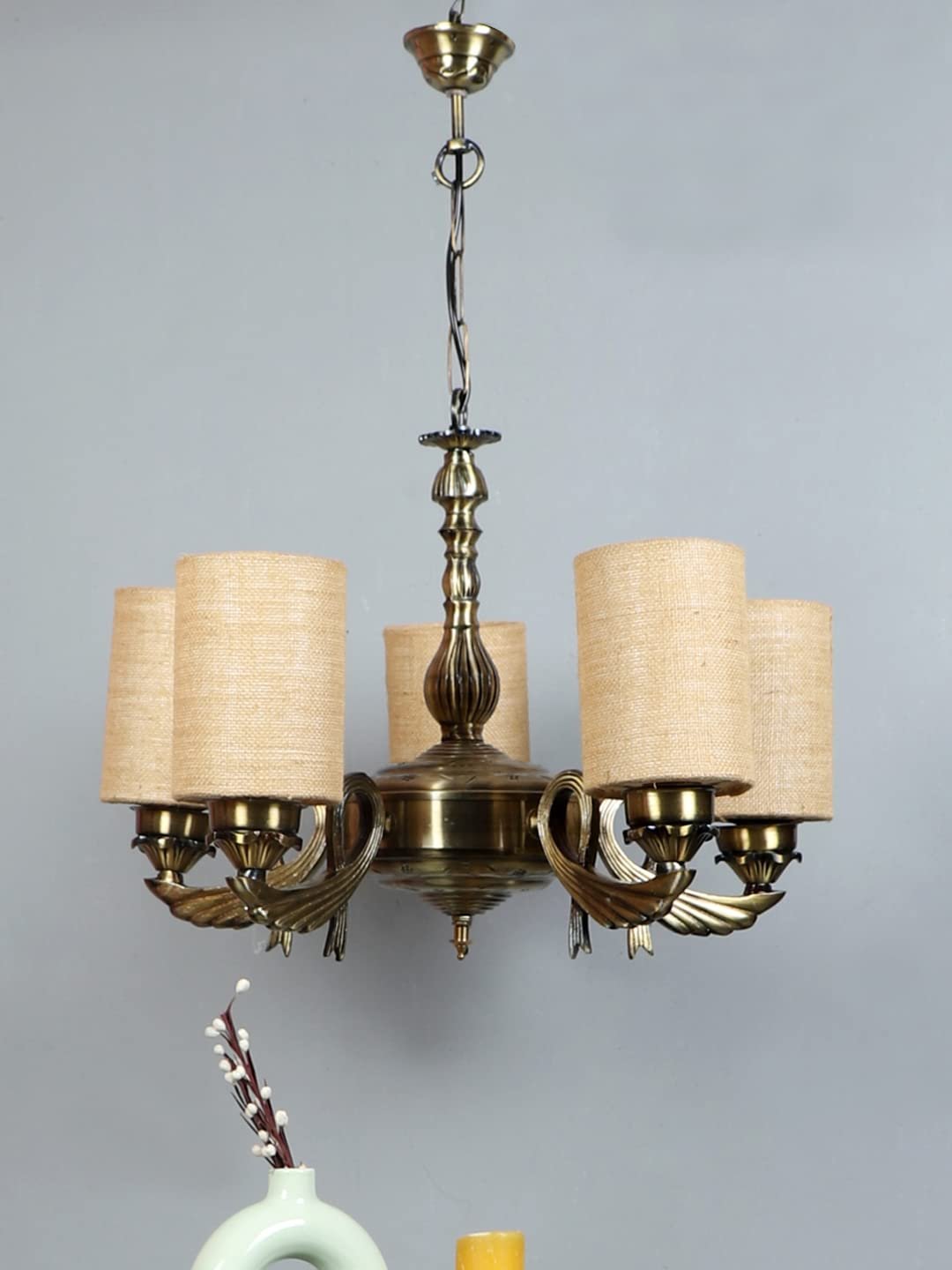 New Era  Light Chandelier with Jute Lamp Shade(ENG63)