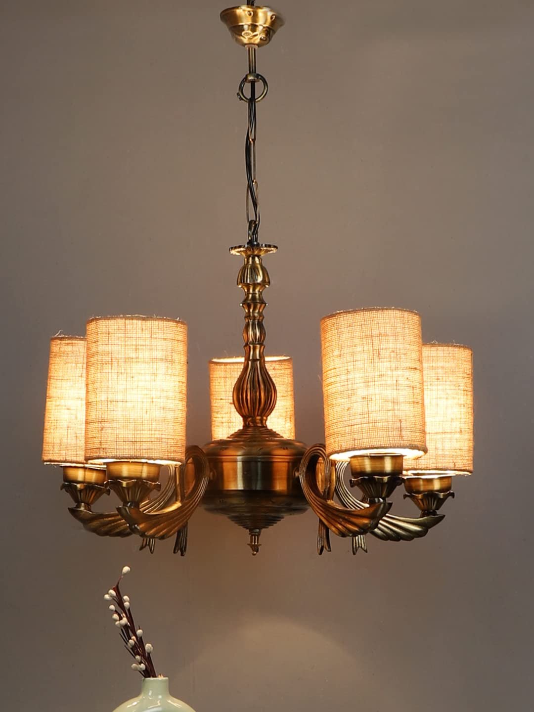 New Era  Light Chandelier with Jute Lamp Shade(ENG63)