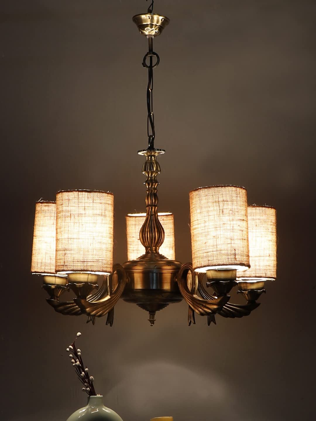 New Era  Light Chandelier with Jute Lamp Shade(ENG63)