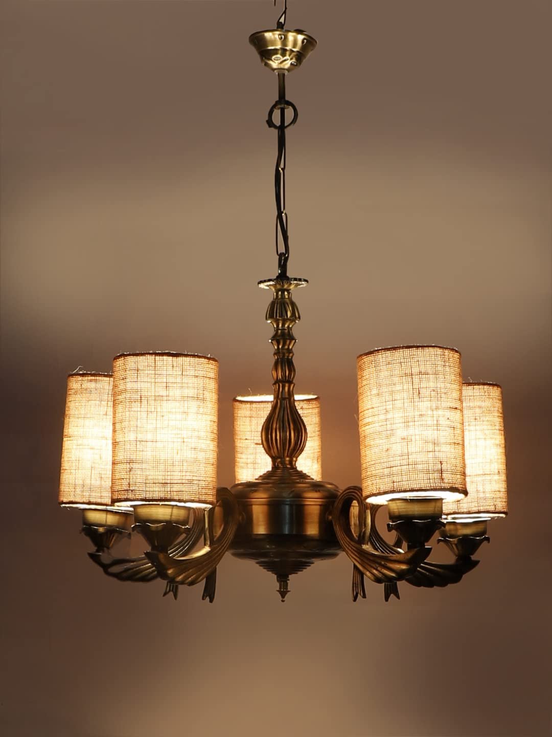 New Era  Light Chandelier with Jute Lamp Shade(ENG63)
