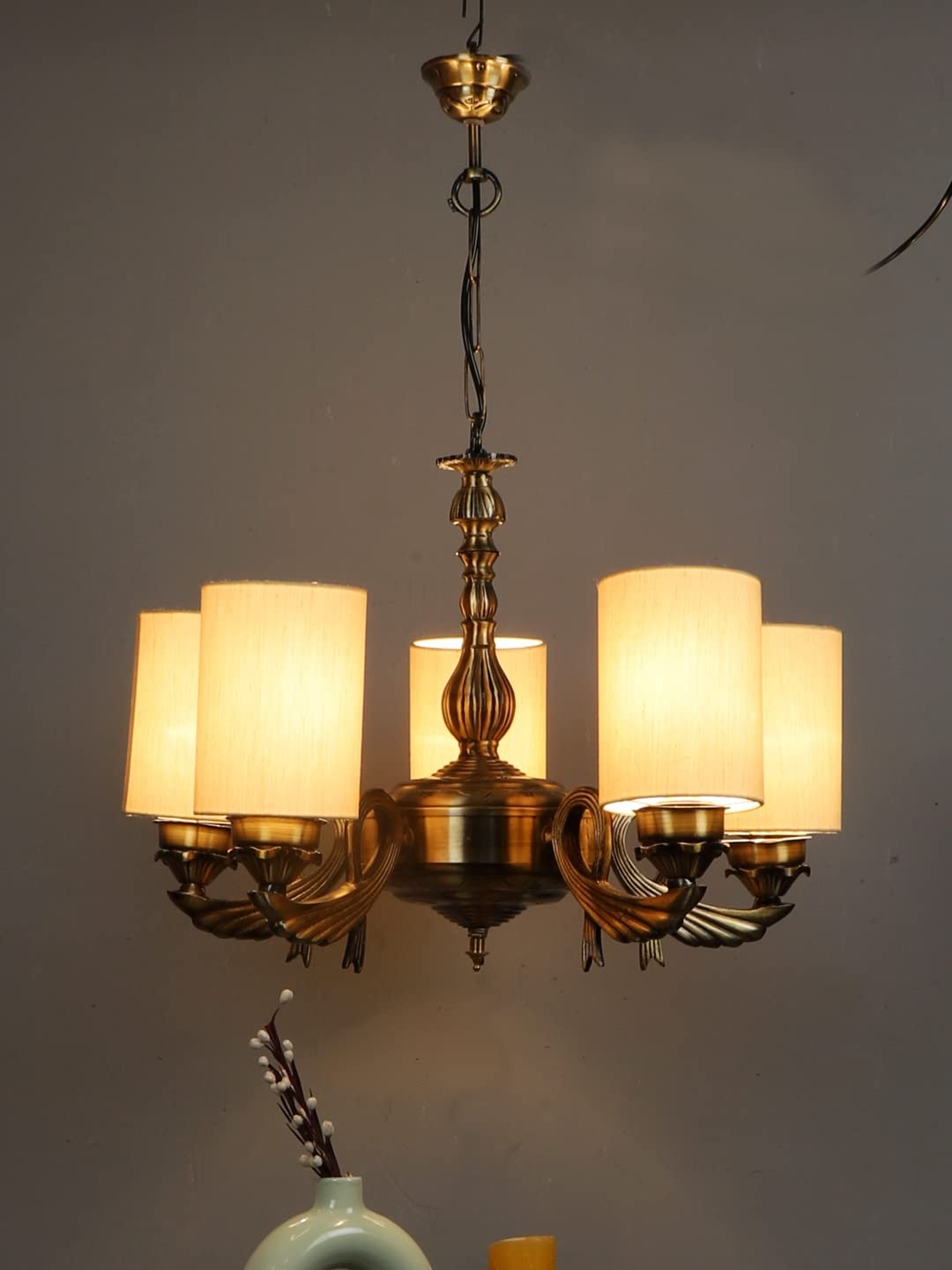 New Era  Light Chandelier with Khadi Lamp Shade(ENG64)