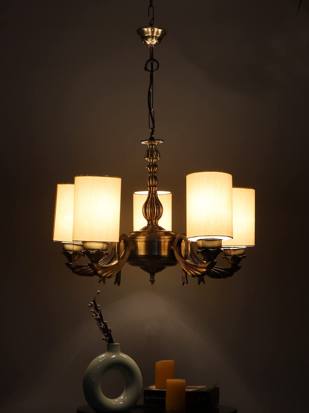 New Era  Light Chandelier with Khadi Lamp Shade(ENG64)