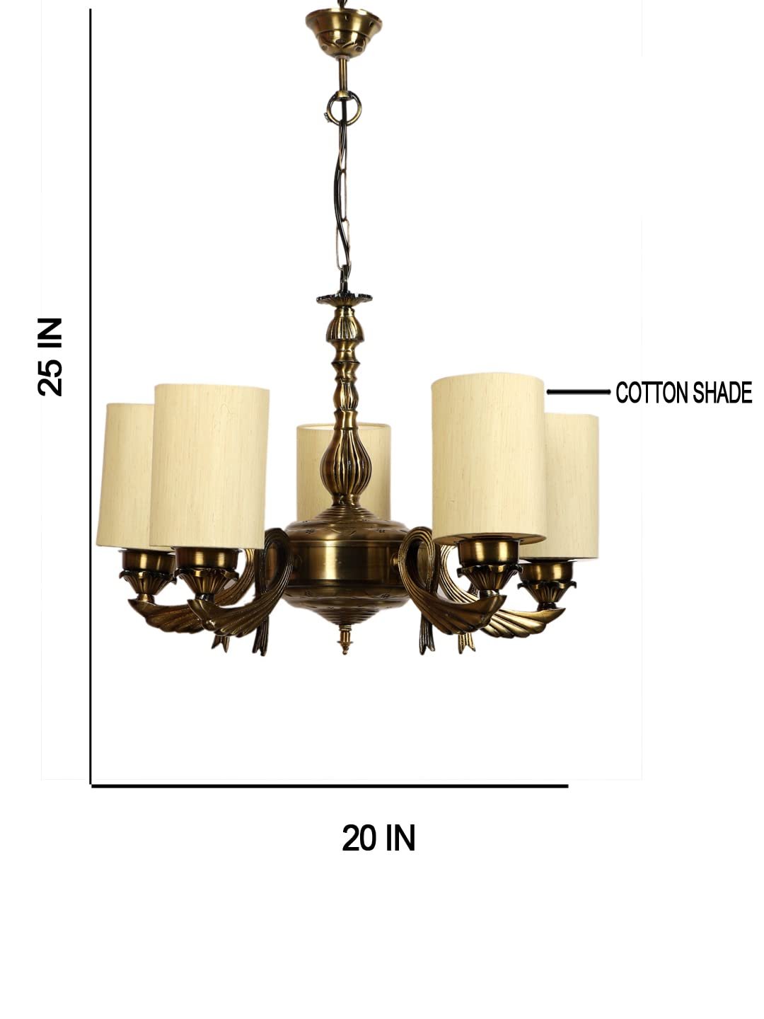 New Era  Light Chandelier with Khadi Lamp Shade(ENG64)