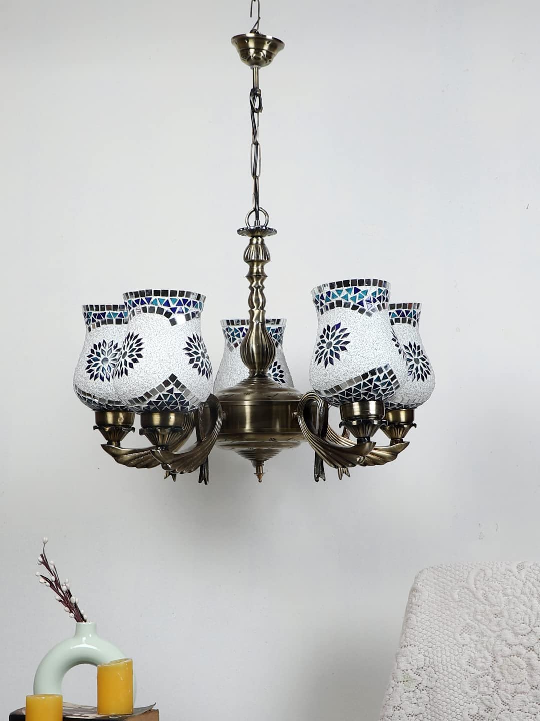 New Era  Light Chandelier with Mosaic Glass Shade (ENG66)