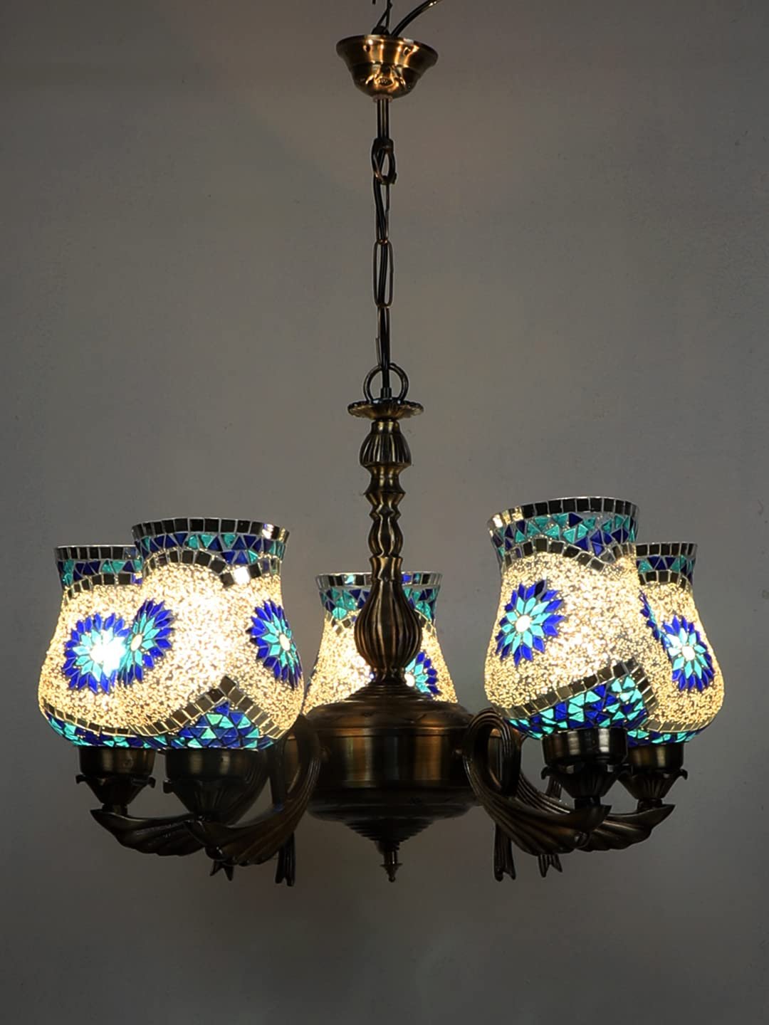 New Era  Light Chandelier with Mosaic Glass Shade (ENG66)