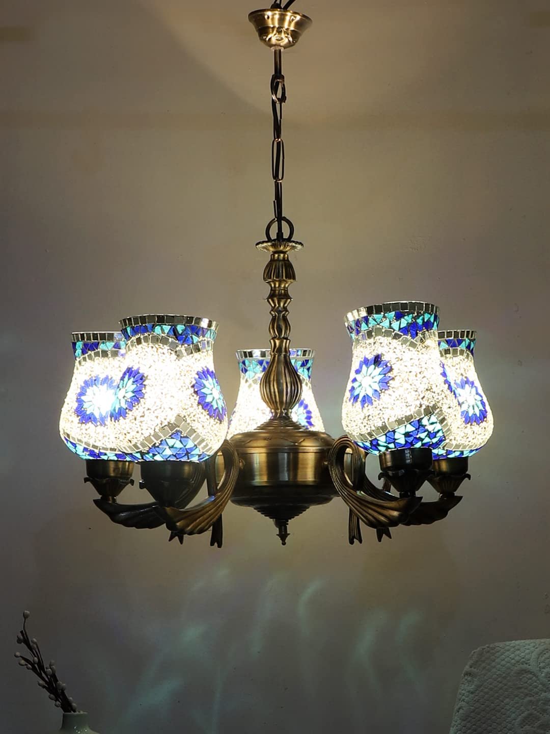 New Era  Light Chandelier with Mosaic Glass Shade (ENG66)