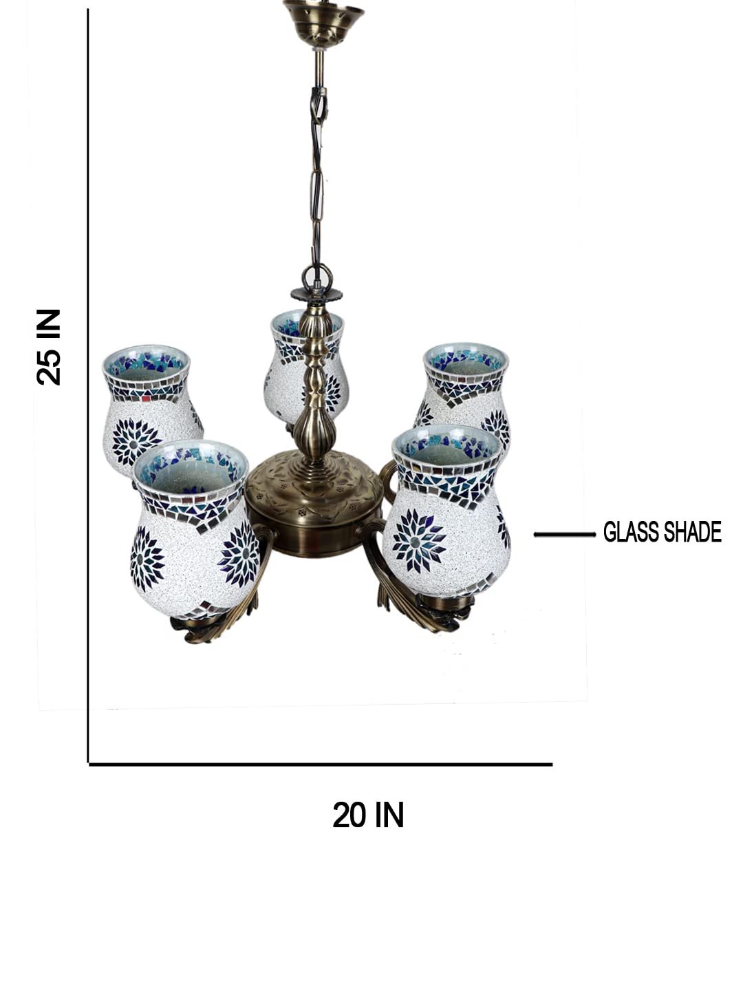 New Era  Light Chandelier with Mosaic Glass Shade (ENG66)