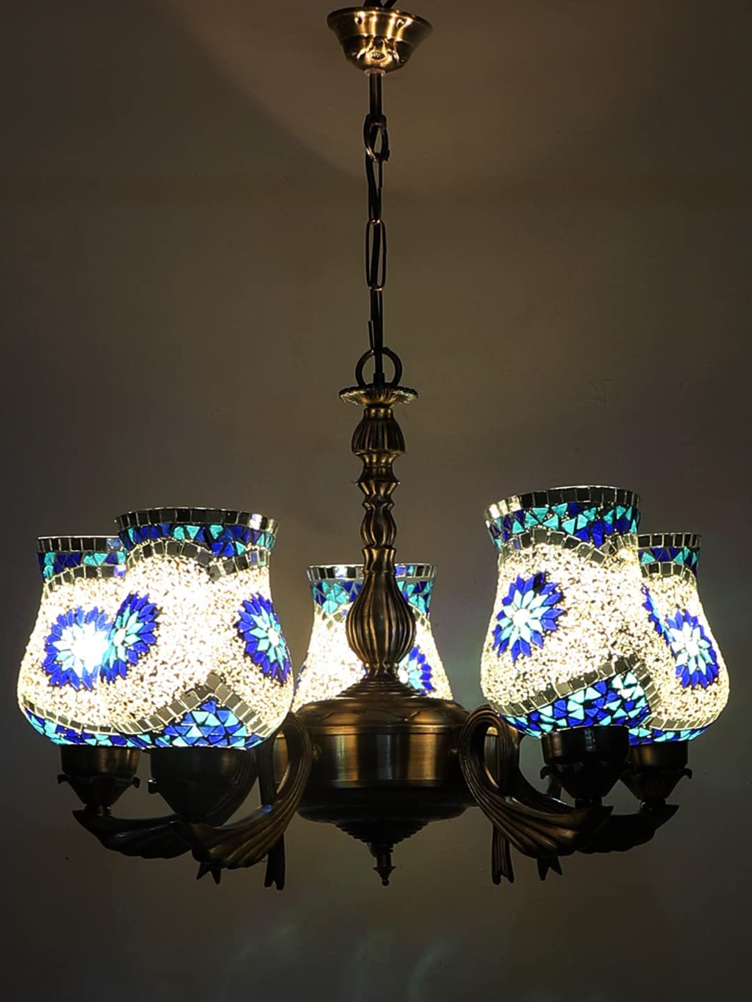 New Era  Light Chandelier with Mosaic Glass Shade (ENG66)