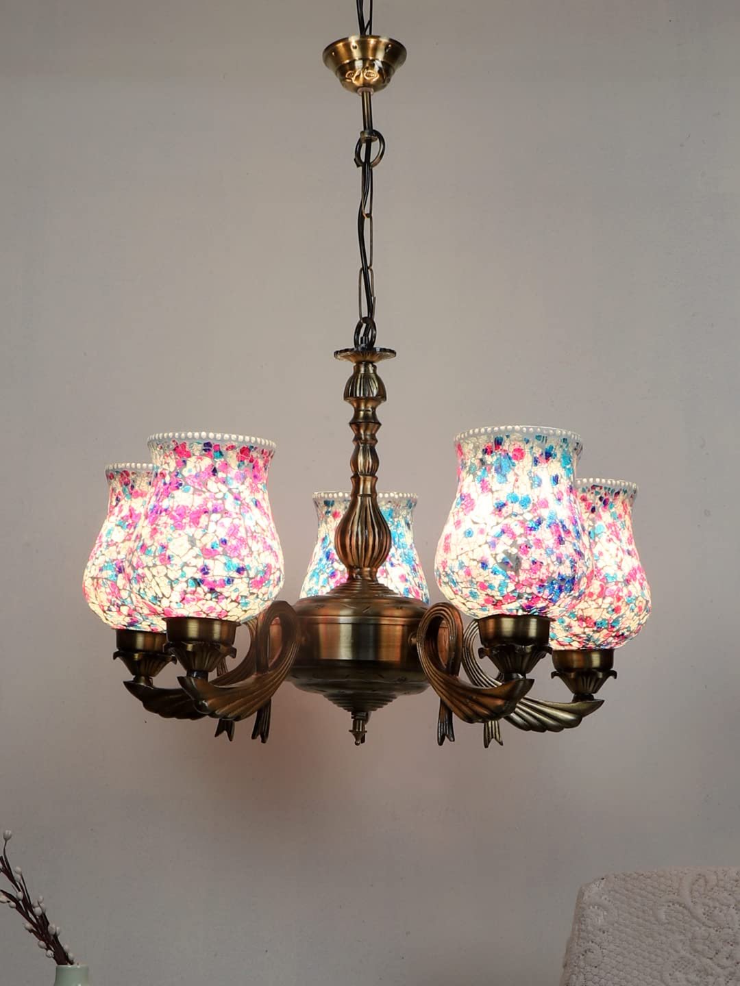 New Era  Light Chandelier with Mosaic Glass Shade (ENG67)