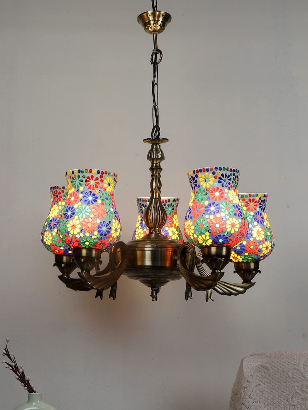New Era  Light Chandelier with Mosaic Glass Shade (ENG69)