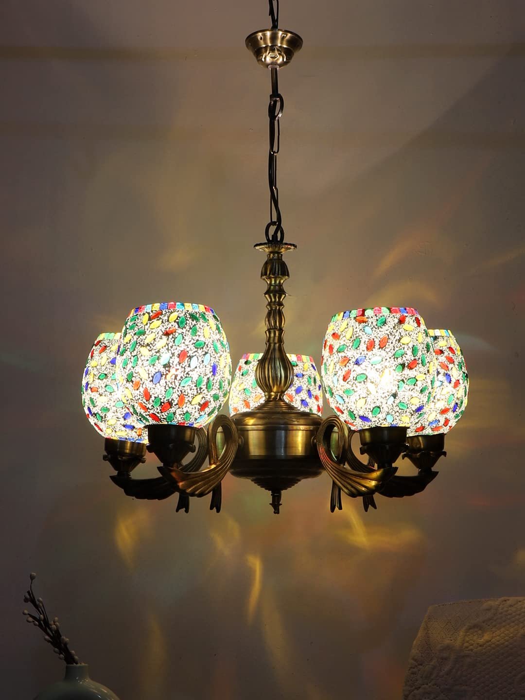 New Era  Light Chandelier with Mosaic Glass Shade (ENG70)