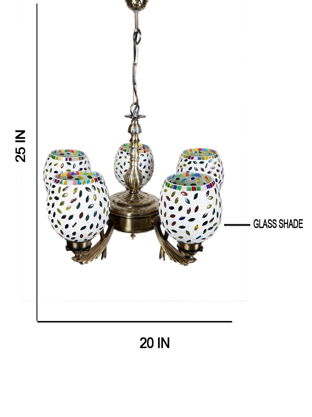 New Era  Light Chandelier with Mosaic Glass Shade (ENG70)