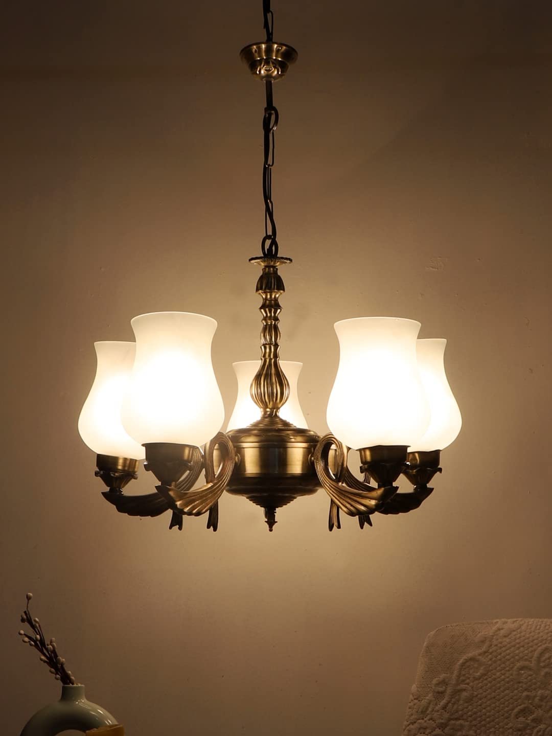 New Era  Light Chandelier with Milky Glass Shade (ENG72)