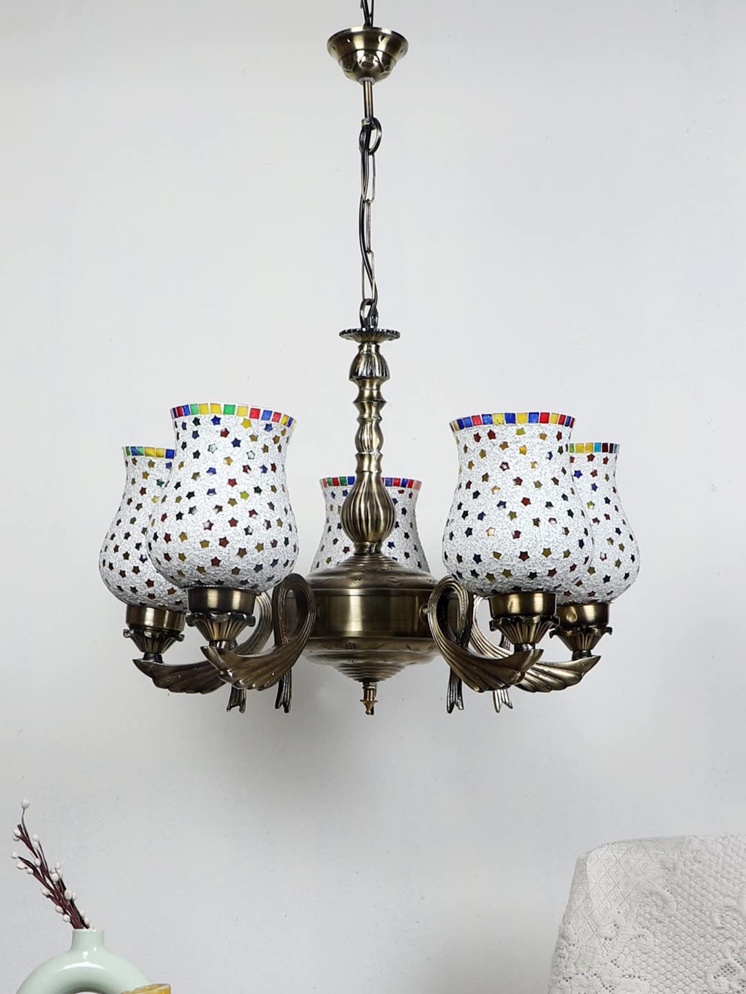 New Era  Light Chandelier with Mosaic Glass Shade (ENG74)