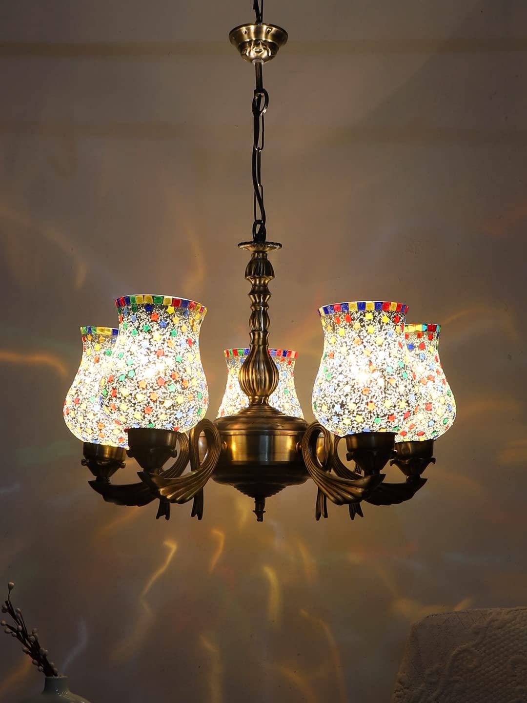New Era  Light Chandelier with Mosaic Glass Shade (ENG74)